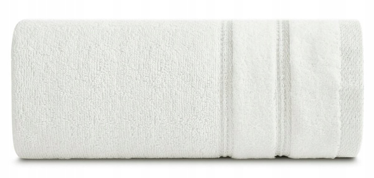 Luxe Badhanddoek 50x90cm Crème met Velours Boord en Glanzende Draad