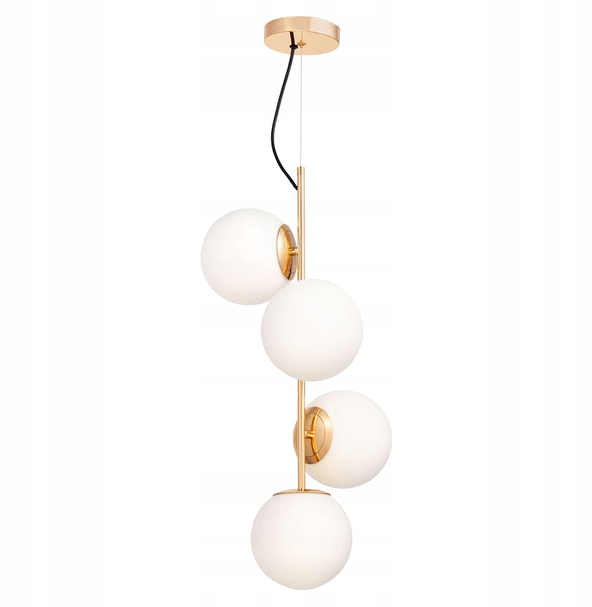 Lumina Deco Stelvio Hanglamp Goud Wit Glas E27 4 lichtpunten