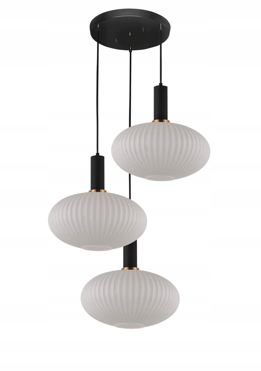 Lumina Deco Flori Hanglamp Zwart Wit 3 lichtpunten E27