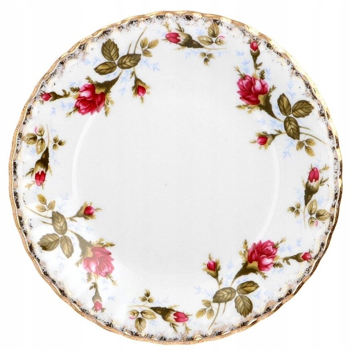Bord Porseleinen Schotel 21 cm - Rose Gouden Bloemen Decoratie