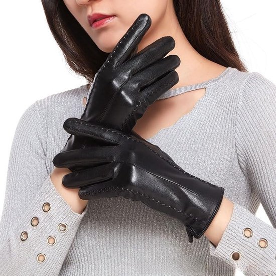 Handschoenen - Dameshandschoenen - handschoenen winter - Dames leren handschoenen - Herfst Winter Elegante dames synthetisch leren handschoenen - Thermische trendy dames warme handschoen dames - handschoenen waterdicht