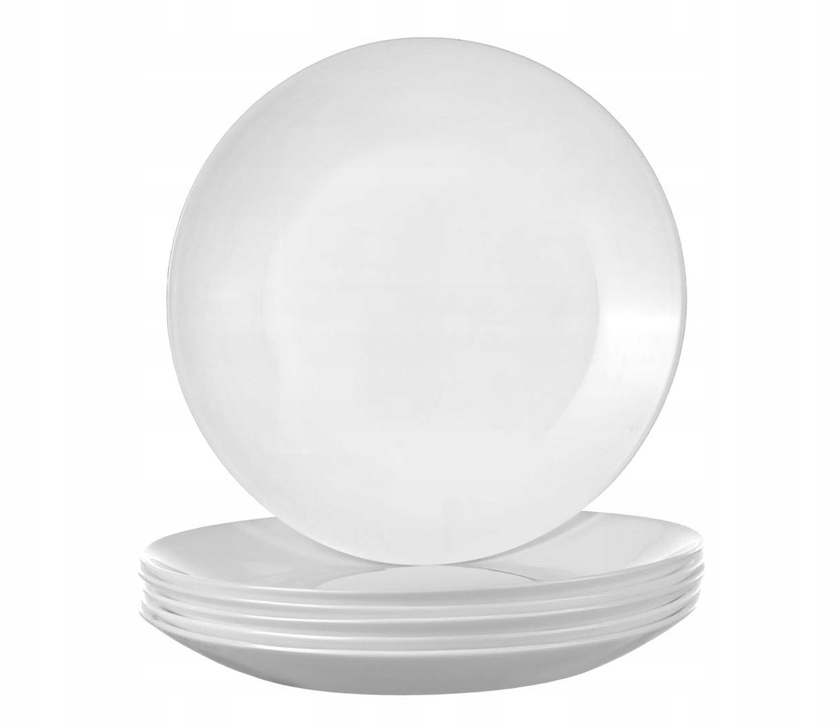 6x Witte Dessertborden 18cm Rond Glad Glas
