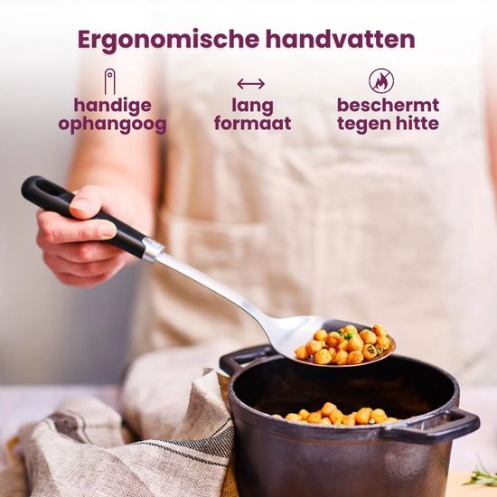 Cosy & Trendy Pollepel Delish Zwart - RVS Met Lang Comfortabel Handvat - Voor Soepen & Sauzen, Vaatwasserbestendig van Cosy & Trendy — afbeelding 4