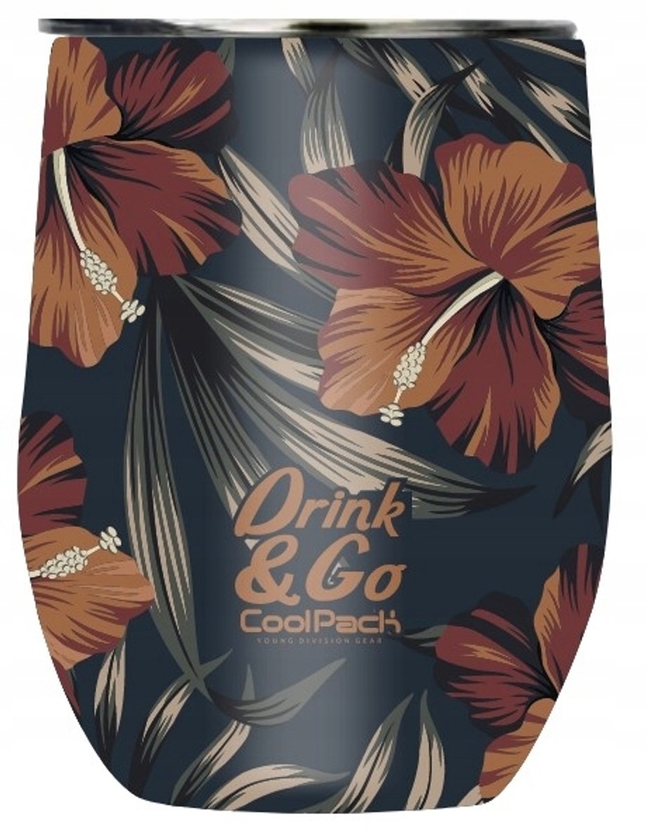 CoolPack RIO Thermosbeker 350ml - Bloemen, Staal, BPA-Vrij