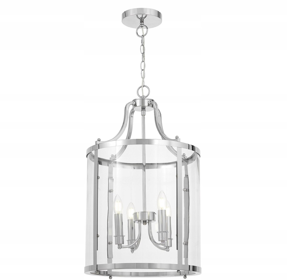 Lumina Deco Ascona Hanglamp Chroom Glas E14 - 4 Lichtpunten
