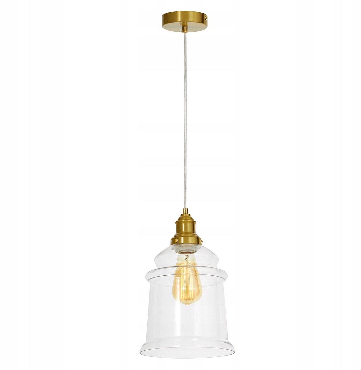 Lumina Deco Moletti Hanglamp - Glas & Messing, E27 Fitting
