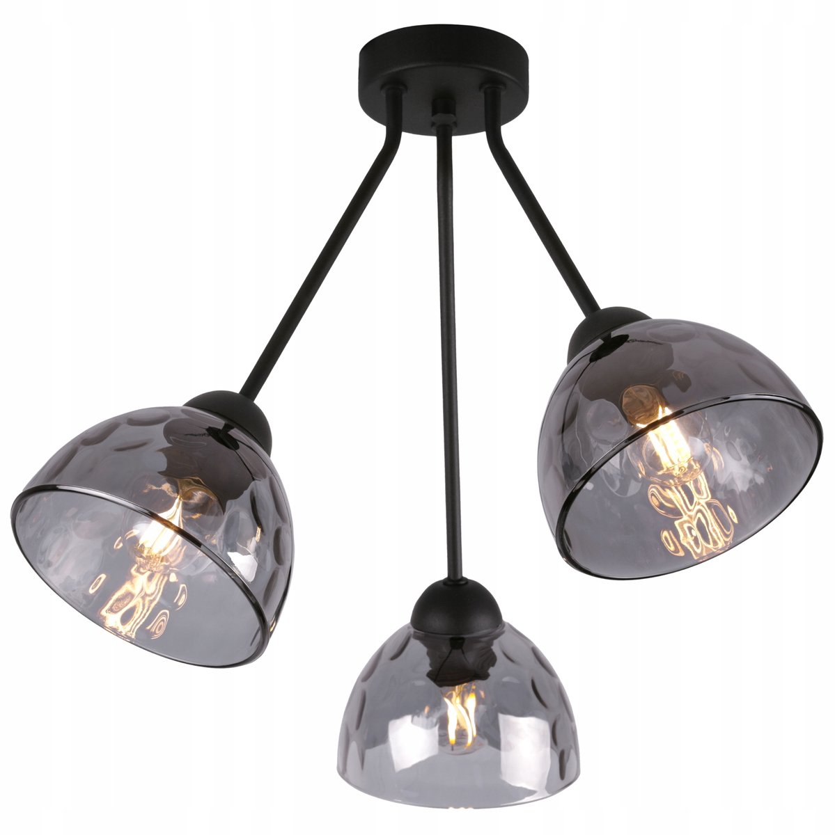 Hanglamp Zwart Glas 3xE27 Loft Stijl voor Keuken en Woonkamer