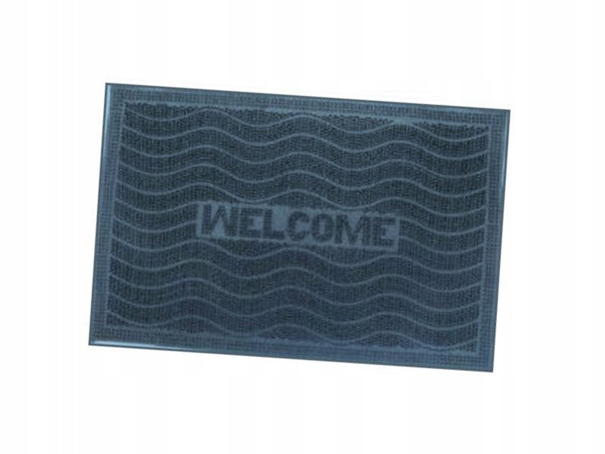 Zwarte rubberen deurmat 40x60 cm - Welkom