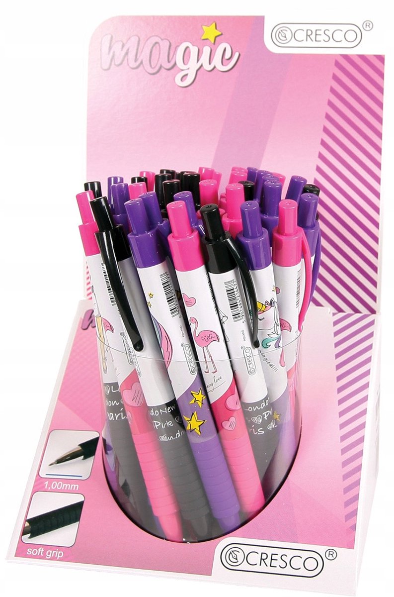 Automatische Pen met Rubberen Grip - Levendige Kleuren