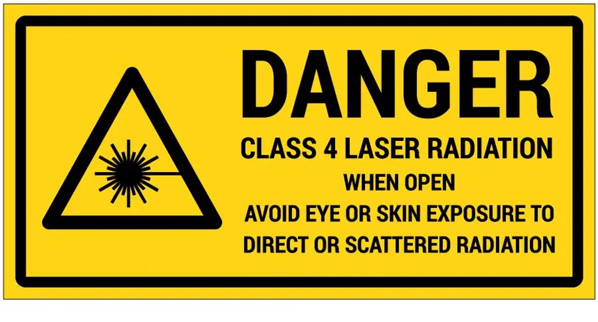 Danger Class 4 laser radiation sticker | 20 x 10 cm