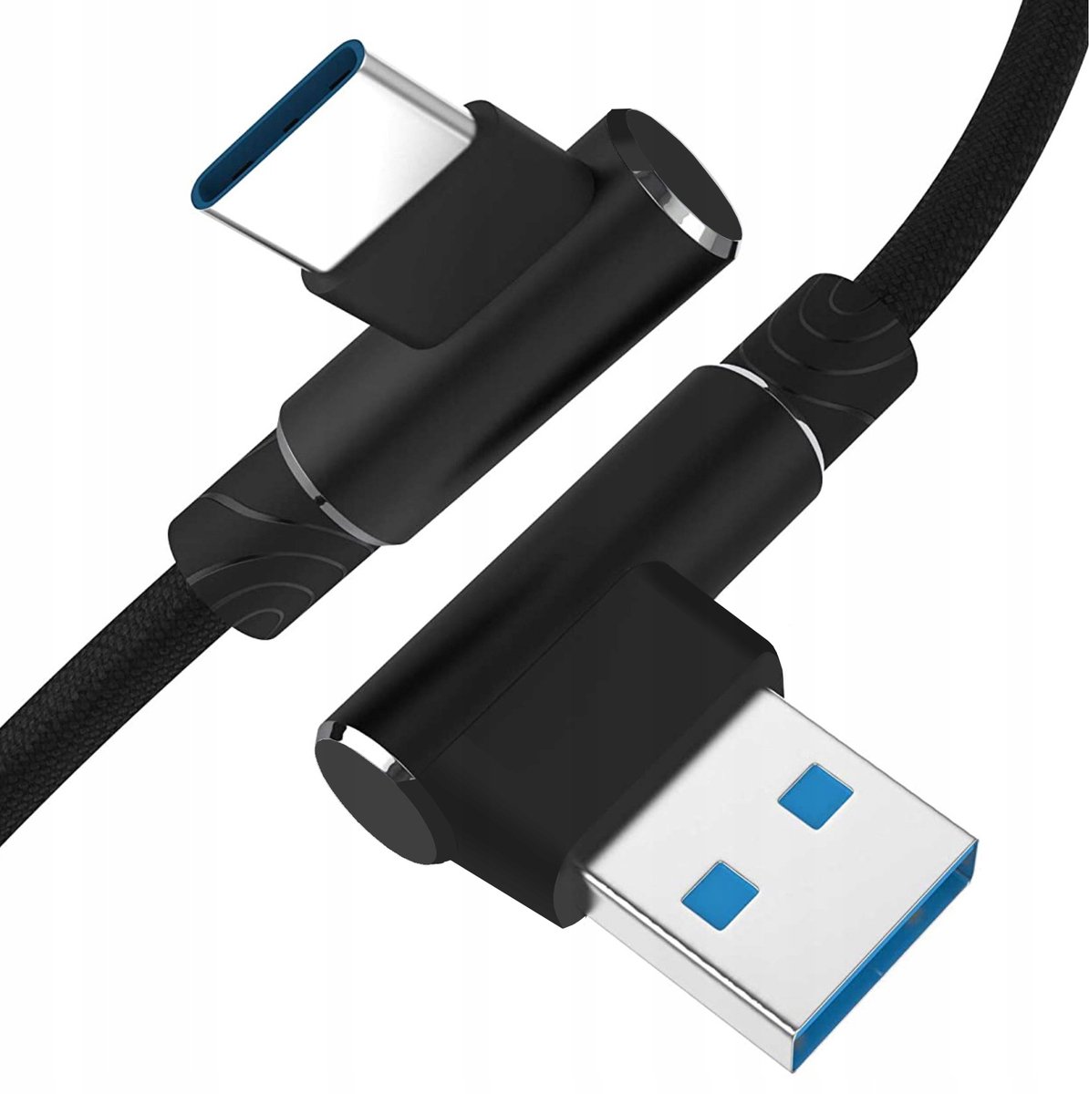 Hoekige USB-C Kabel 1M - Snel Laden QC 3.0 & Data