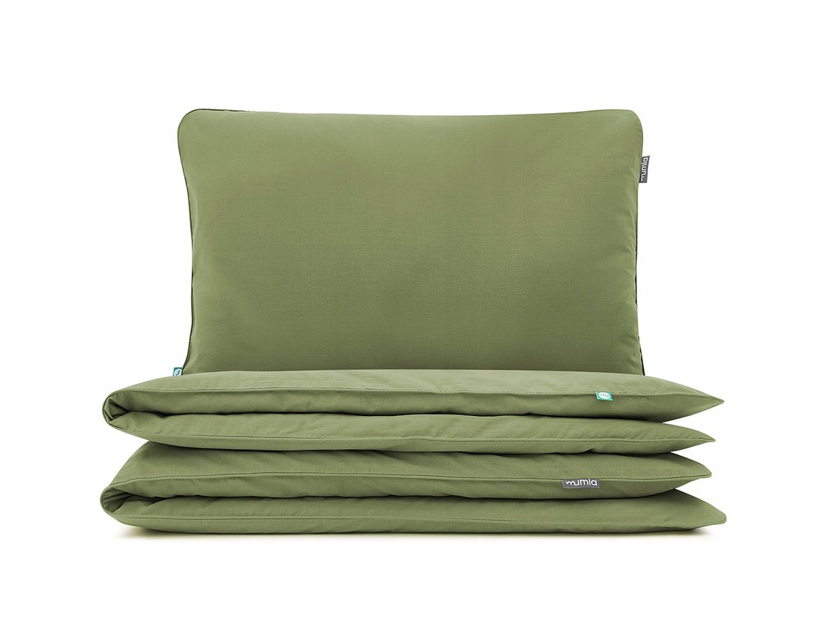 Basic Kaki Kinderbeddengo 90x120 cm - Katoen met Rits