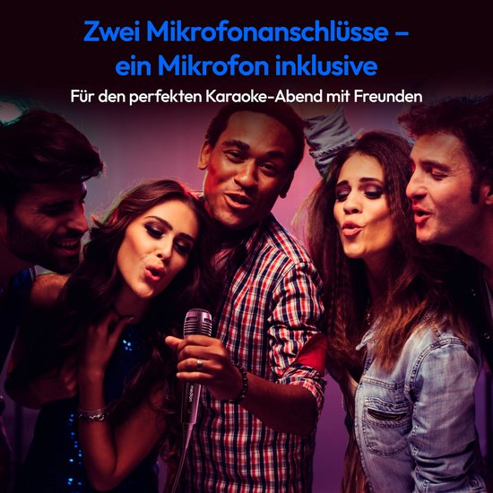 MEDION PX-1 Plus Partybox (accu, met microfoon, draagbare Bluetooth-luidspreker, muziekbox, lichteffecten, karaoke, 2 microfooningangen, AUX, USB) van Merkloos — afbeelding 4