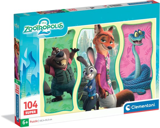Clementoni - Puzzel - 104 stukjes - Disney Zootropolis 2 - Super ...