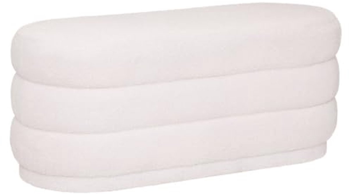 Witte Sinan Curved Bank 100 x 40 cm - Stijlvolle Zitplek