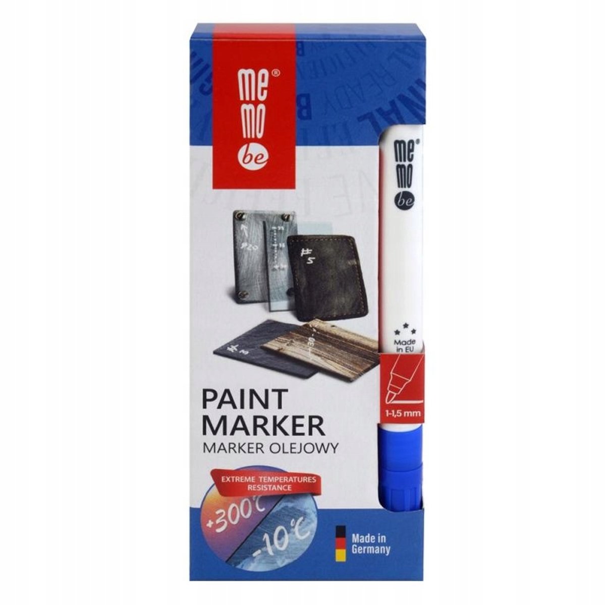 MemoBe MM300 Oliebasis Marker, Ronde Punt 1-1.5mm, Blauw