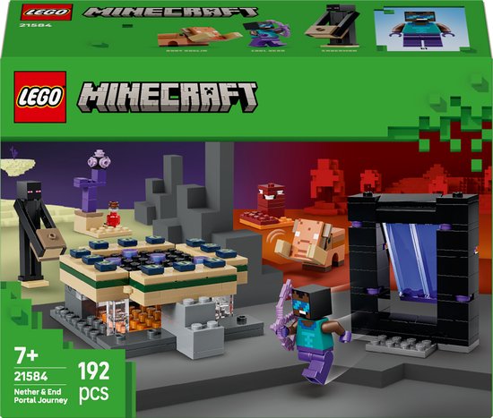 LEGO Minecraft - Voyage au Nether et portail de l'End - Jouets vidéo pour Enfants - 21584