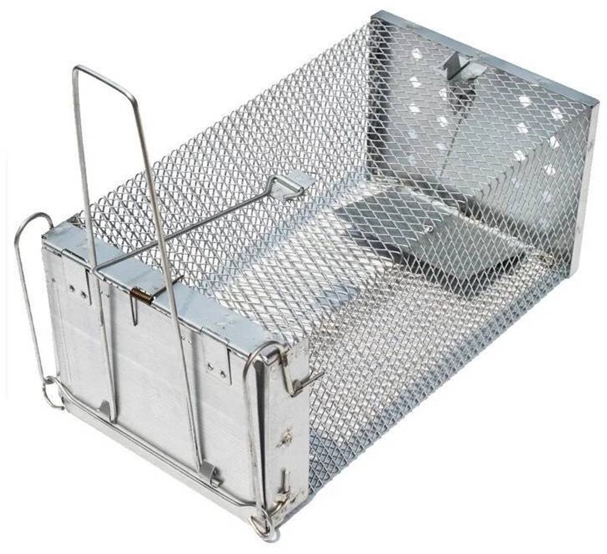 Muizen-- ratten- en veldmuizenval - Herbruikbare vangkooi - Gegalvaniseerd staal - 27-5 cm * 14-5 cm * 11-5 cm - Humane knaagdierbestrijding