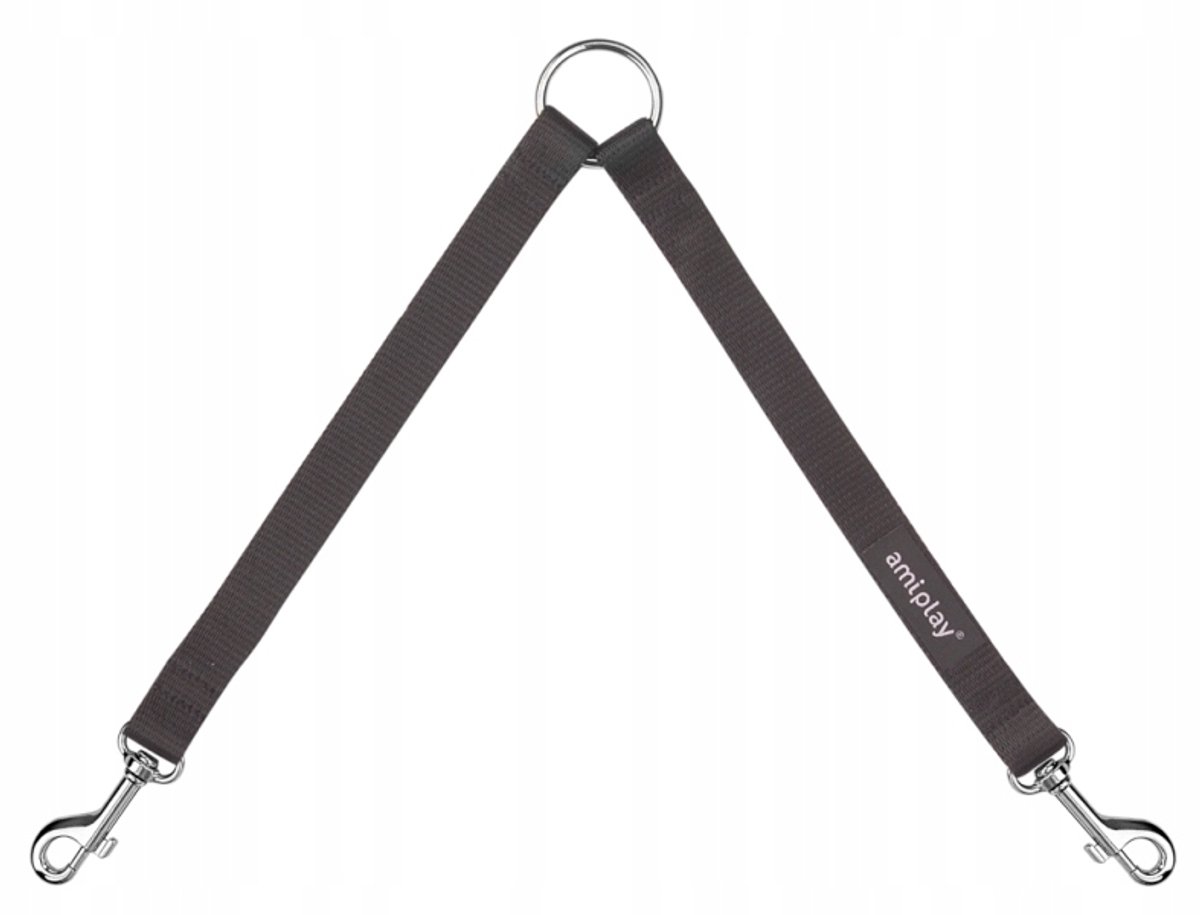 Amiplay Dubbele Hondenlijn Basic L Zwart - 30 cm