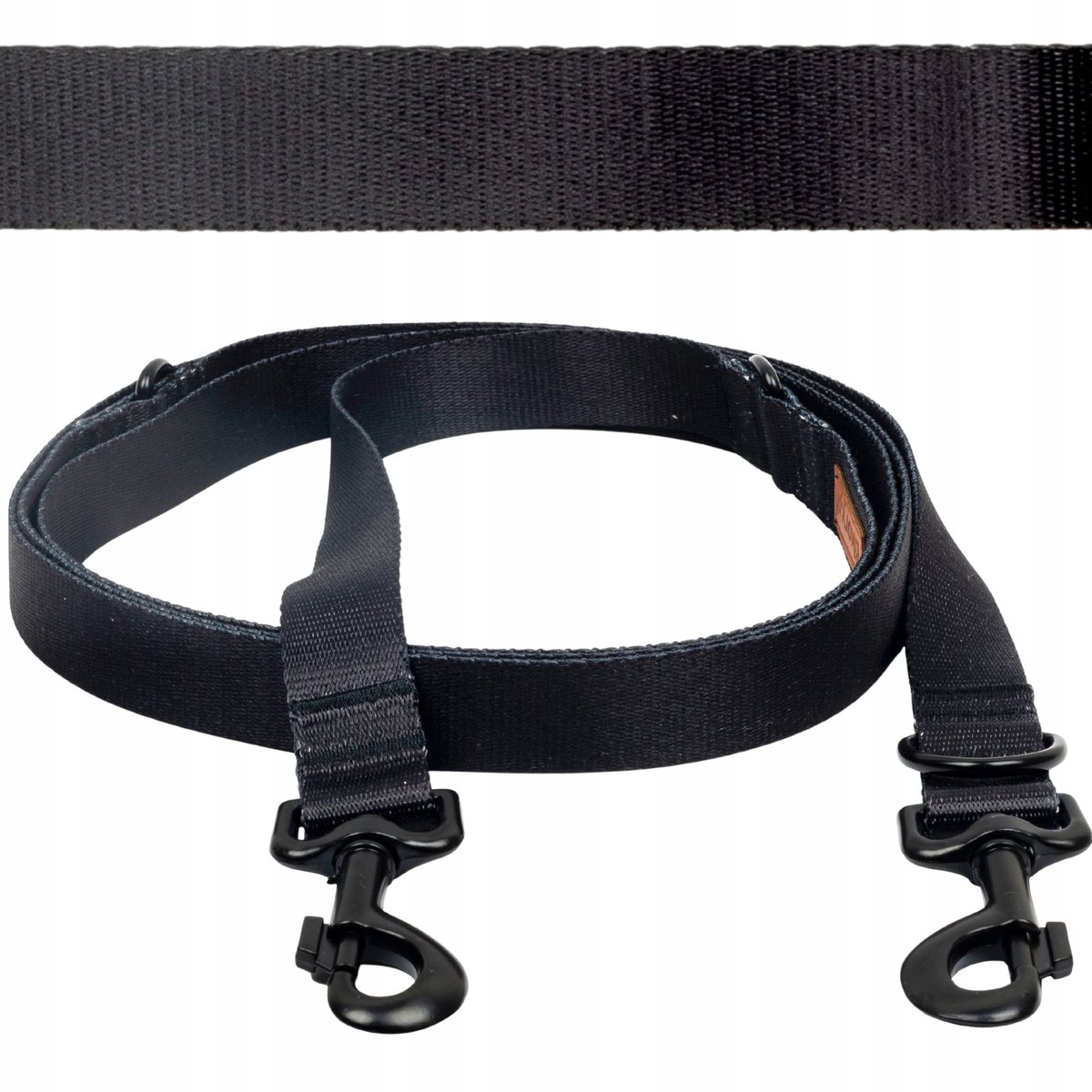 Verstelbare Hondenlijn 5m - 20kg - Zwart - 20mm Breed