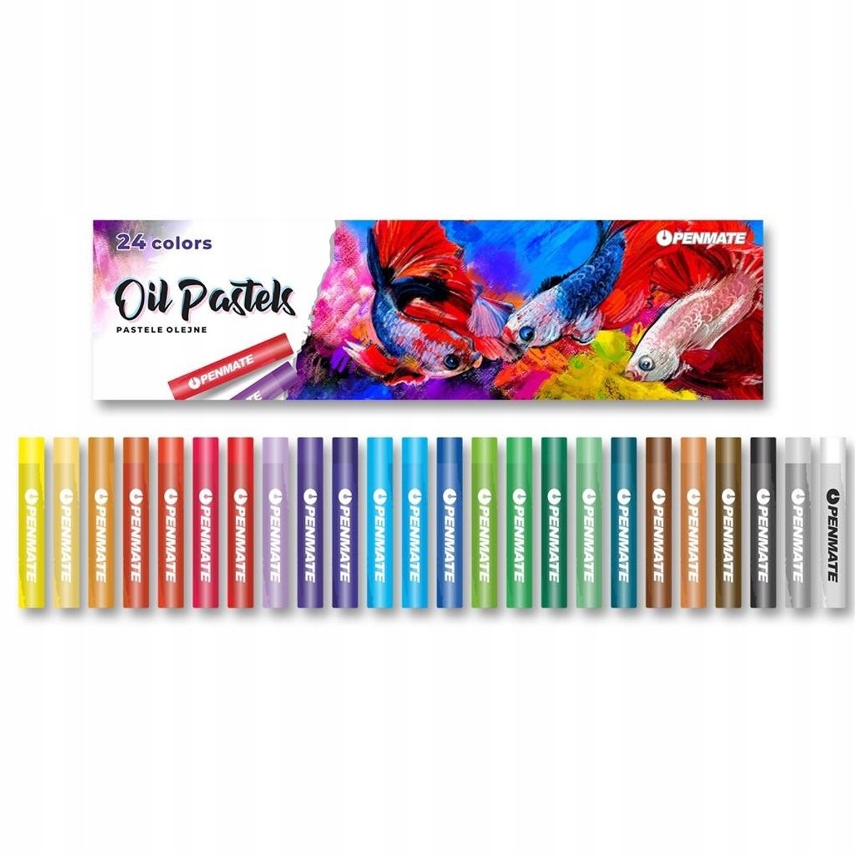 Oliepastels Set 24 Levendige Kleuren - Penmate
