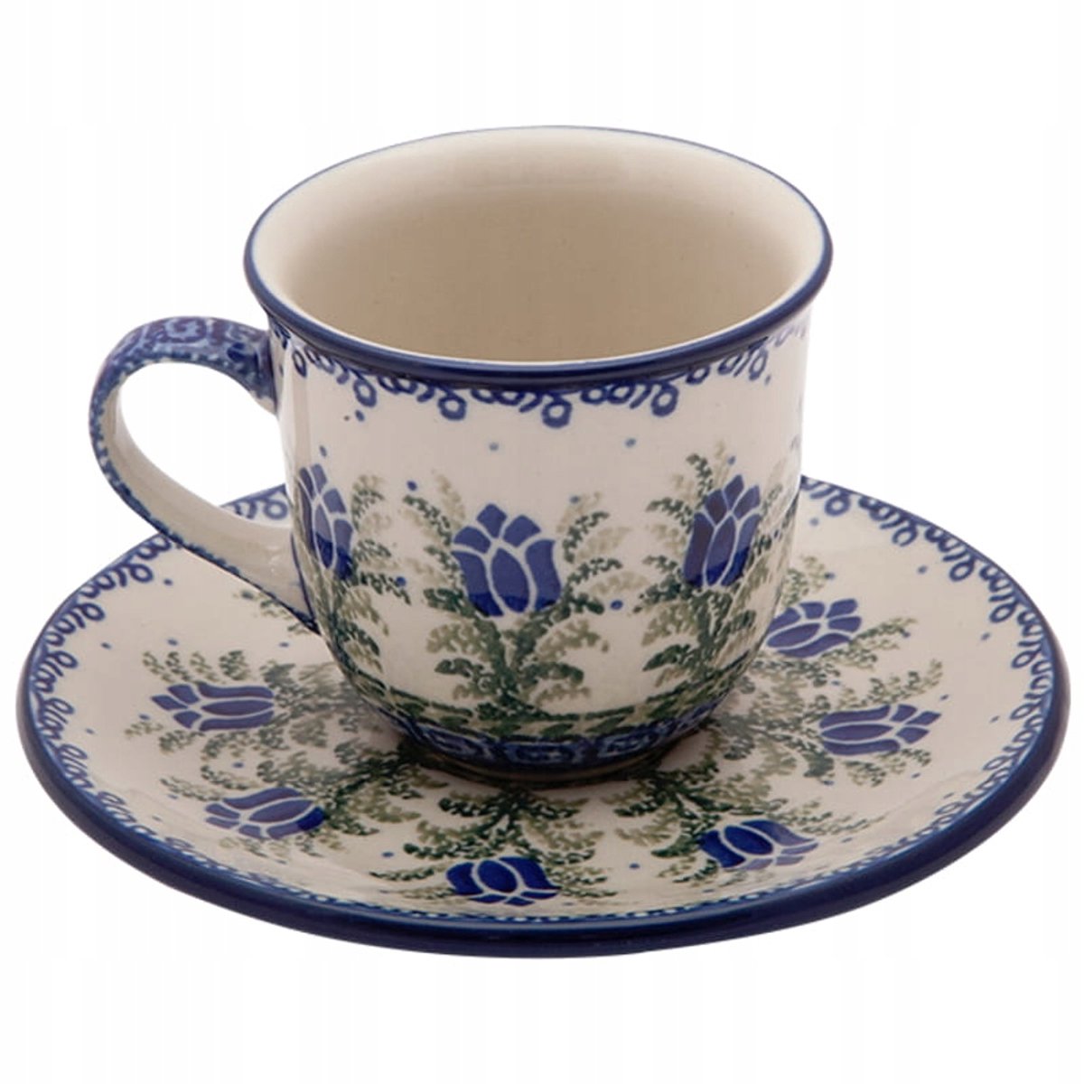Bolesławiec Handgemaakte Kop & Schotel 180ml - Bloemendecor