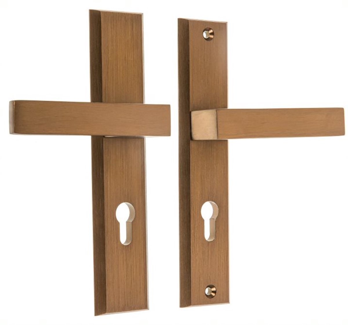 Shark Buitendeurkruk Oud Goud 72mm - Lang Schild