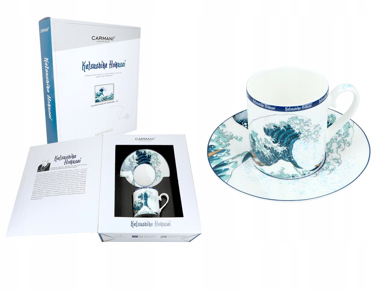 Hokusai "Grote Golf" Premium Kop & Schotel - Porselein