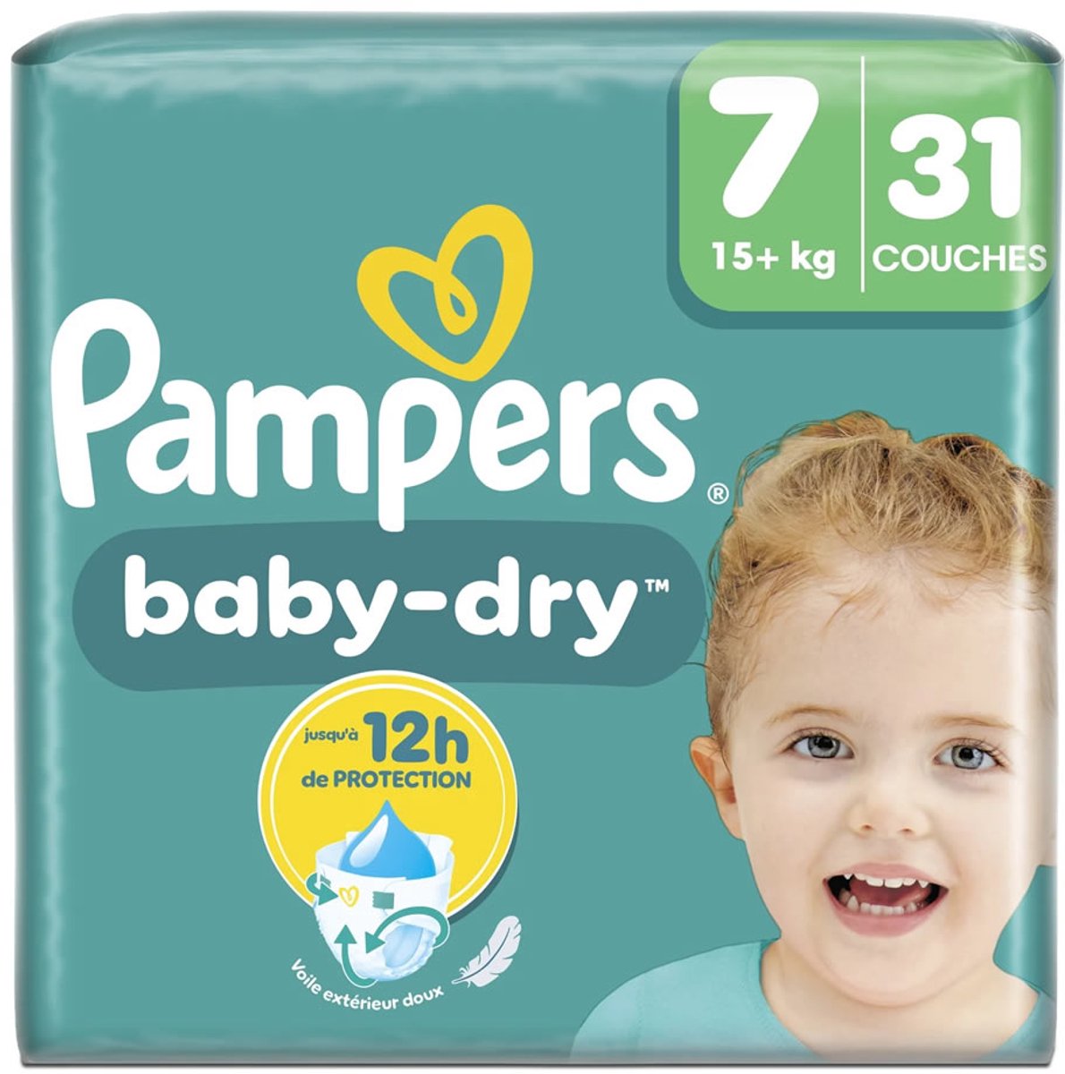 Pampers Baby-Dry Luiers Maat 7 (15+ kg) – 31 stuks | Tot 12 uur bescherming