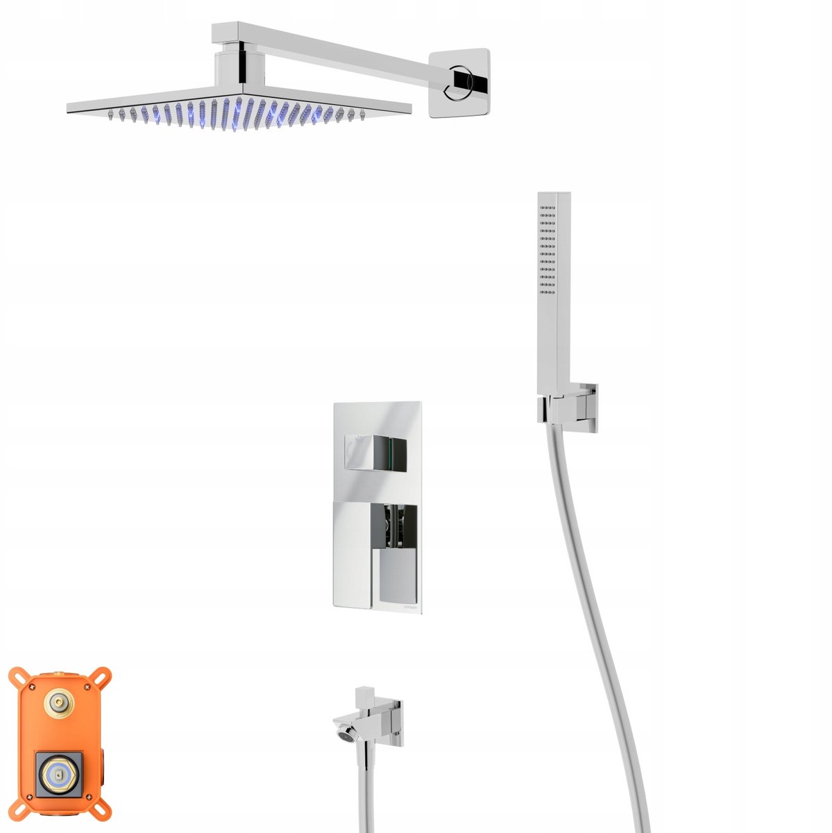 Doucheset Corsan Ango Chroom met LED Regendouche