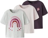 NAME IT - NMFBELINA 3P SS NREG TOP PB - Meisjes - T-shirts