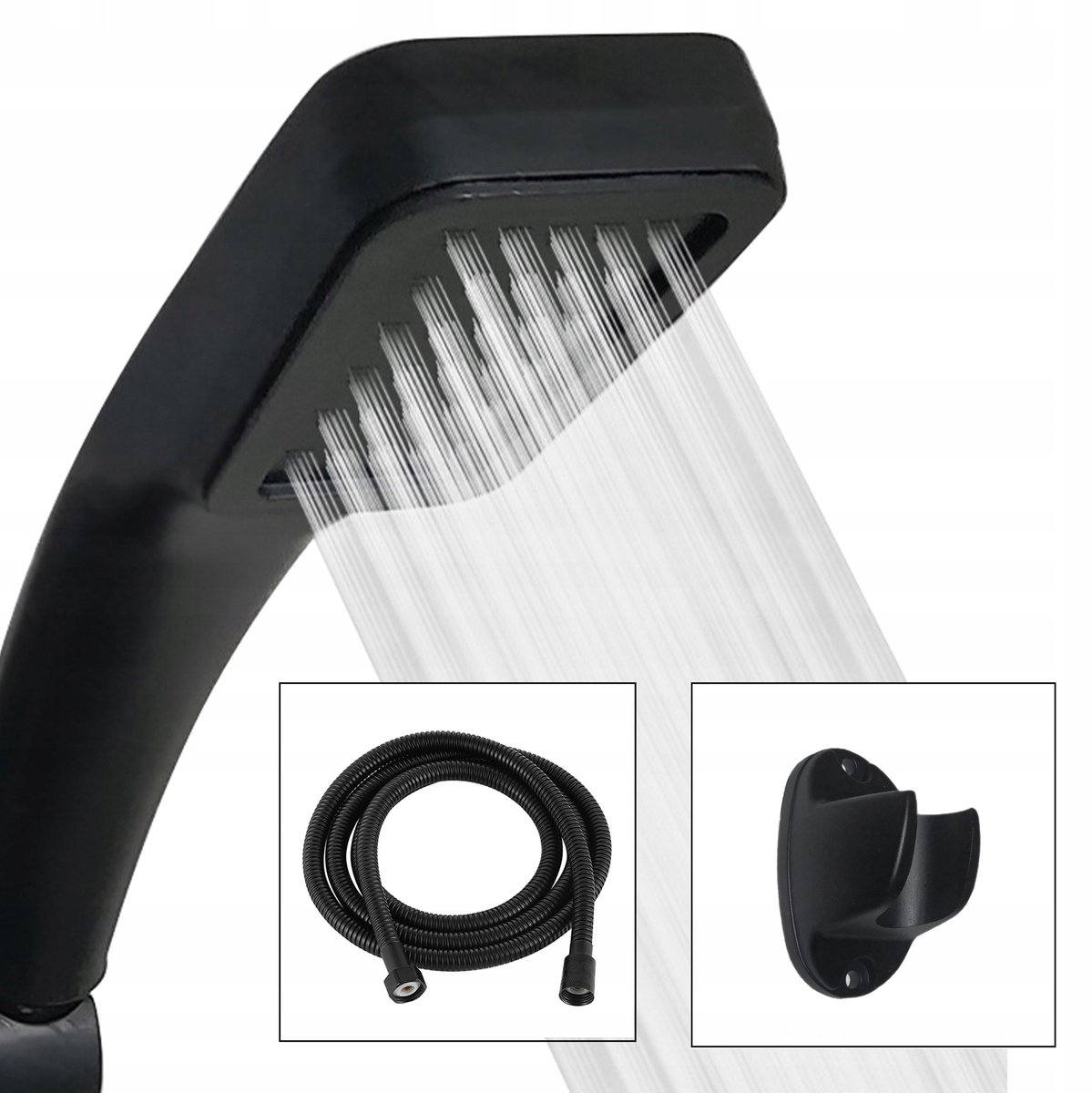 Doucheset Zwart Mat ECO Douchekop, Slang & Houder