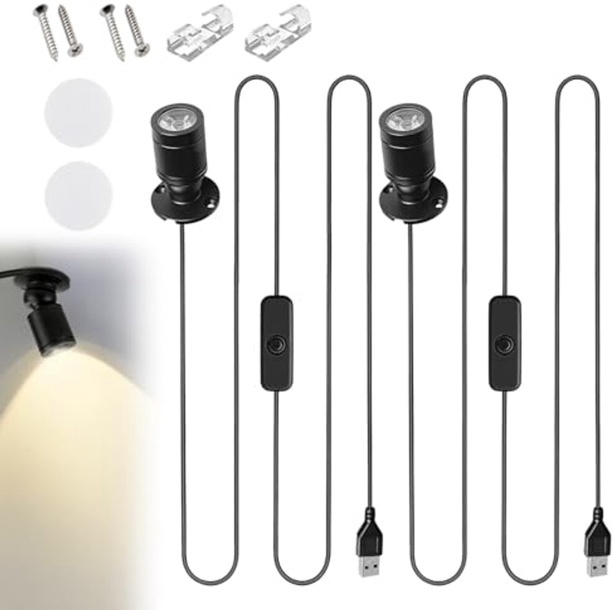 Set van 2 LED koplampen en kastverlichting