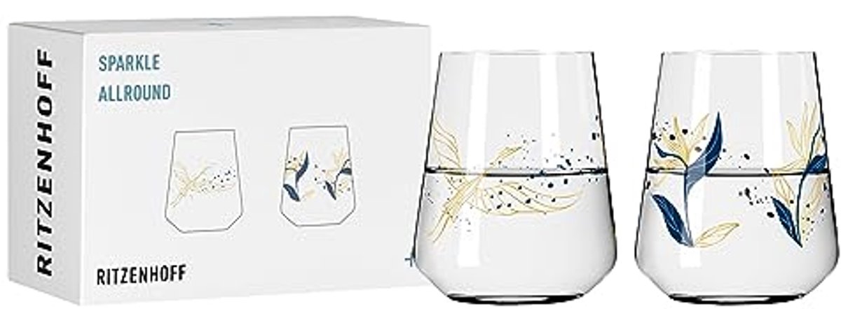 Universele glazen set van 2 - 500 ml met iriserend effect
