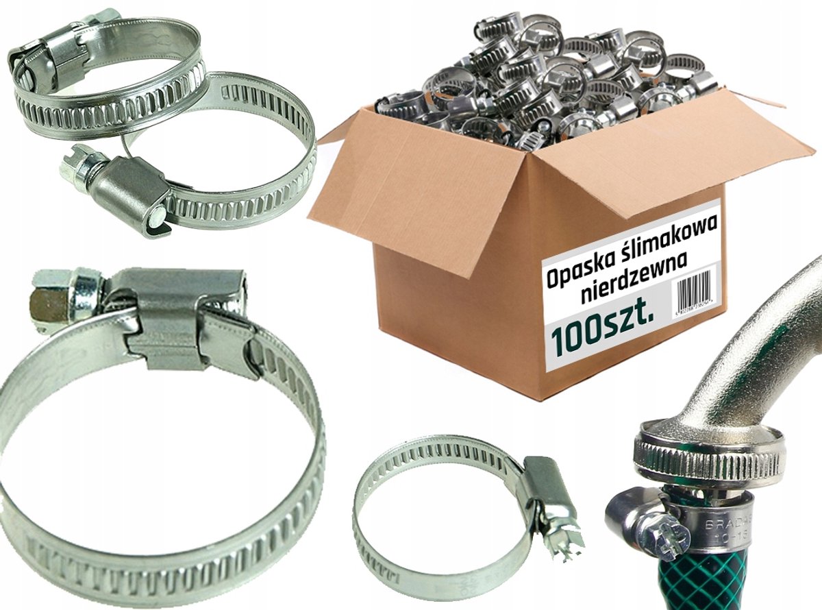 100x Metalen Slangklem 20-32mm - RVS Schroefklem