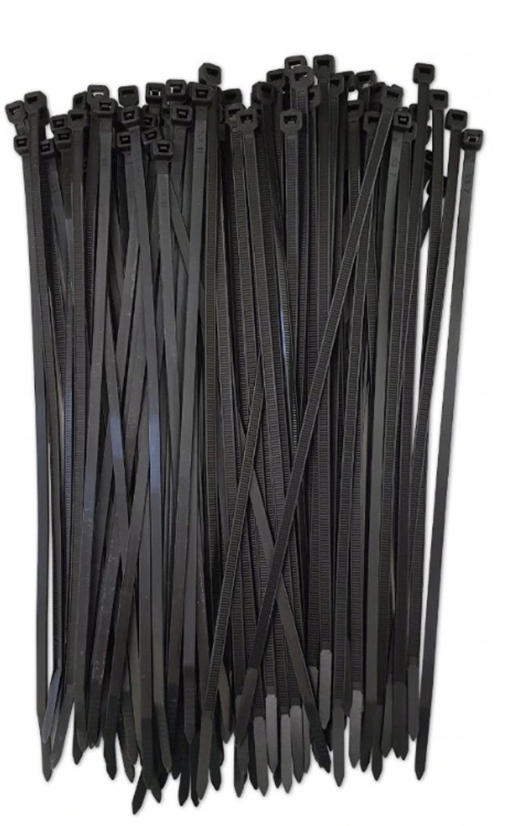 Zwarte kabelbinders nylon UV 300x3,6 mm - 100 stuks