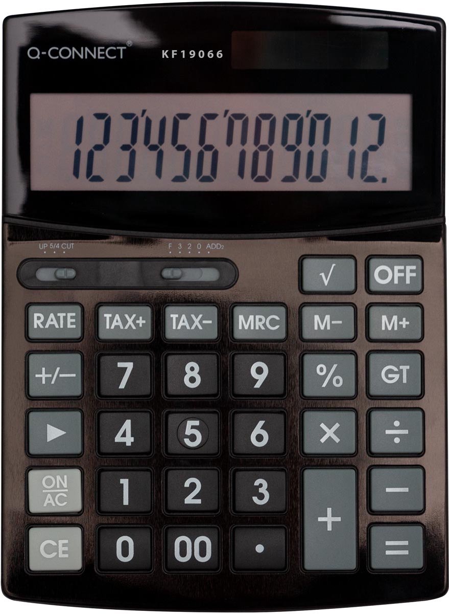Q-CONNECT bureaurekenmachine KF19066 | 12 cijfers | zwart