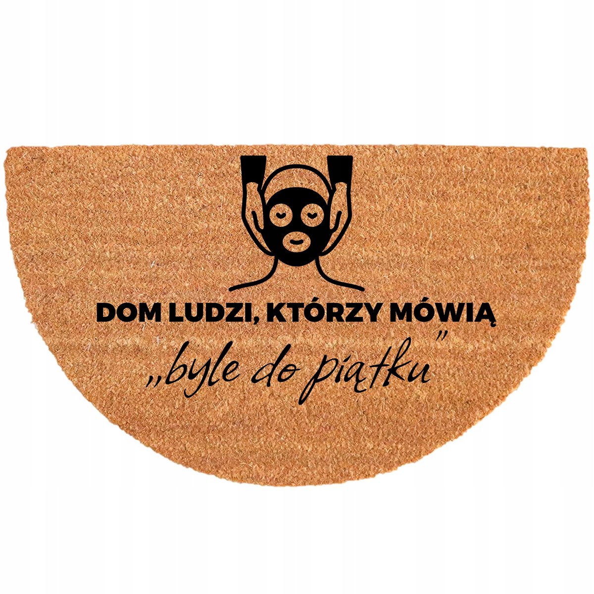 Halve Maan Kokos Wcermat 40x70cm Antislip Duurzaam Beige