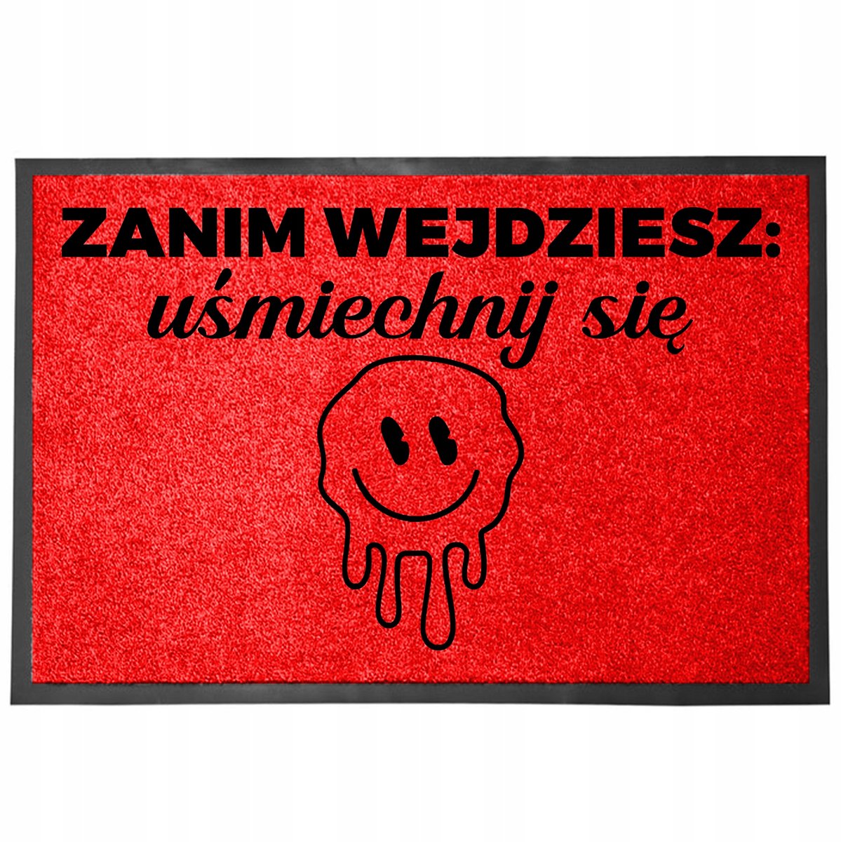 Deurmat 40x60 cm Rood - "Glimlach" - Sneldrogend & Antislip