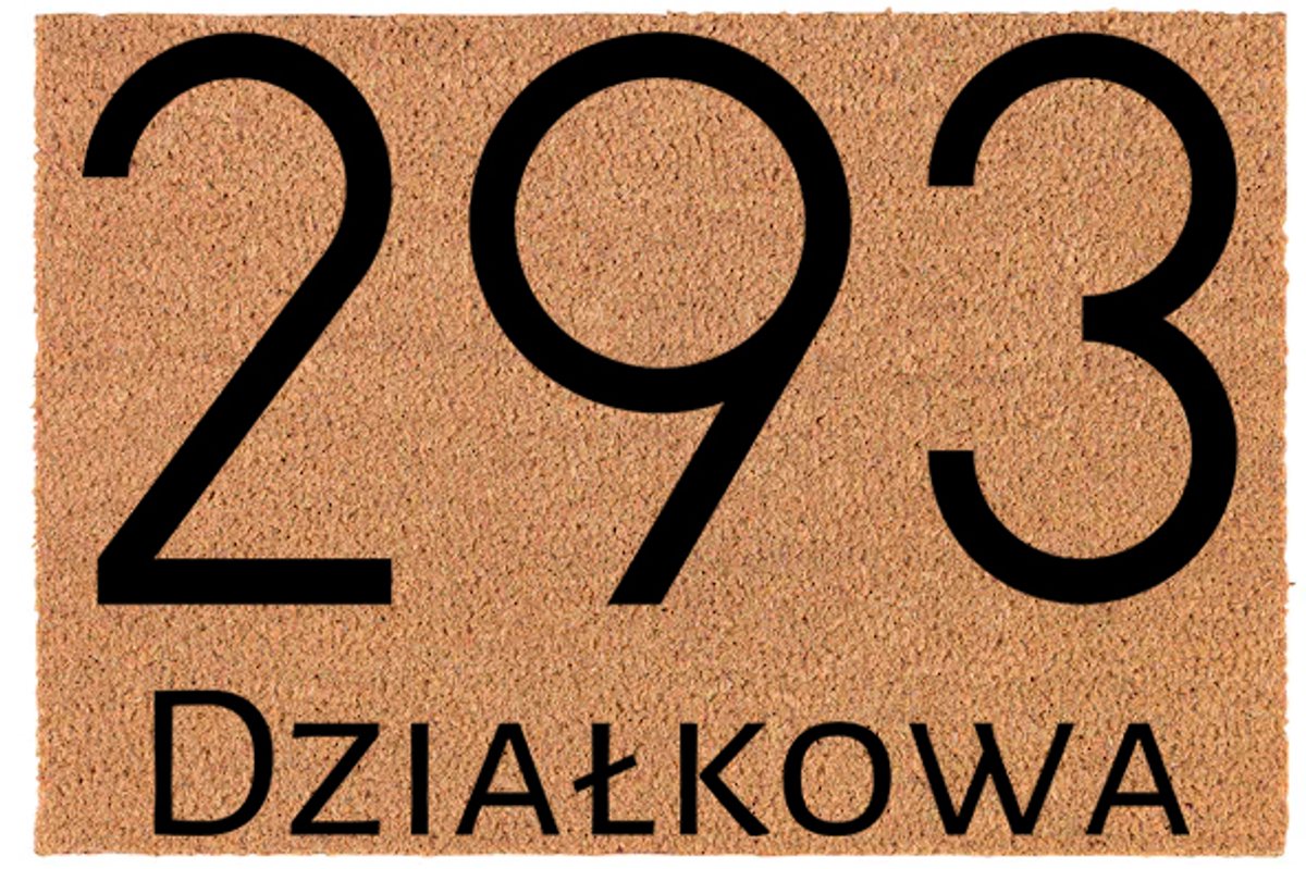 Beige Kokosmat met huisnummer - 40x60 cm