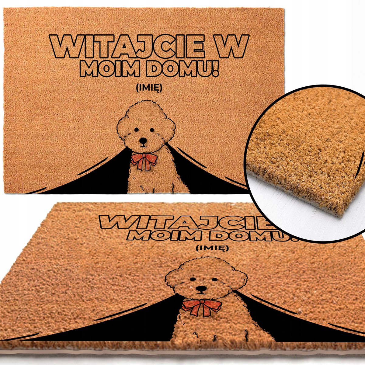 TabPrint Kokosmat 'Welkom Thuis' met Antislip - 40x60 cm Natural
