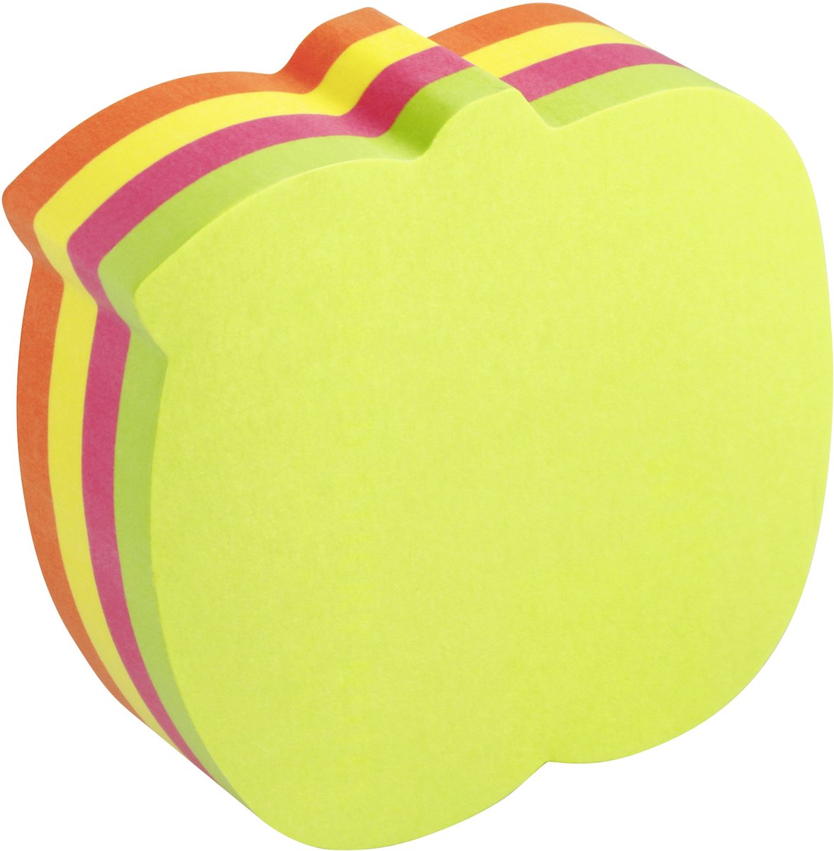 Info sticky notes shaped - 200 vel - 70x70mm - appel - geel, groen, roze, oranje - IN-5830-39