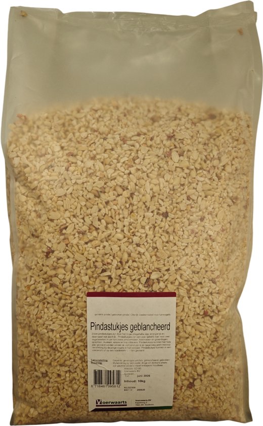 Voerwaarts - Pindastukjes geblancheerd 10kg - gebroken pinda - gehakte pinda - Vogelvoer