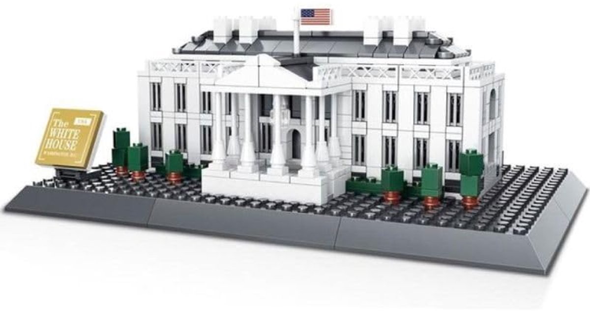 Wit Huis in Washington Bouw Architectuur Model met Blokken