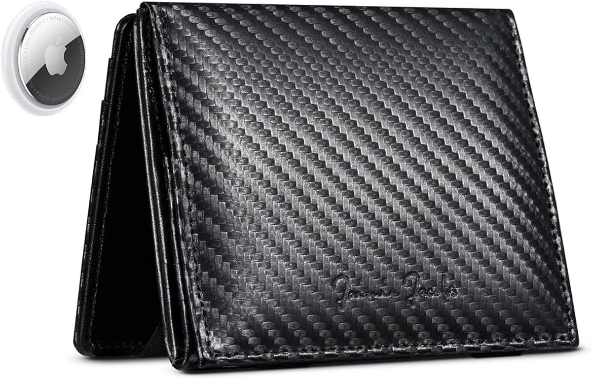 Jaimie Jacobs Flap Boy AirTag Edition Magic Wallet met muntvak Echt leer, carbon, Modern