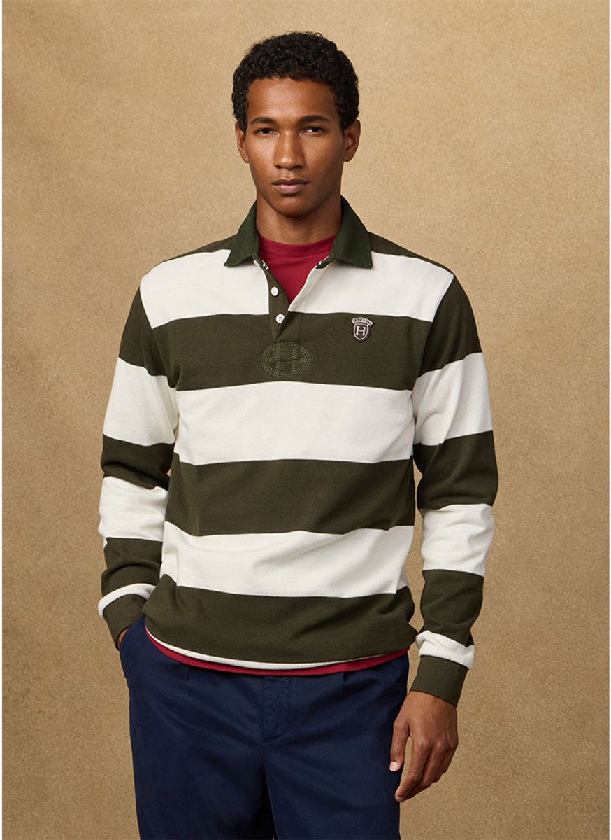 Hackett Hm5700009 Lange Mouw Poloshirt Groen S Man