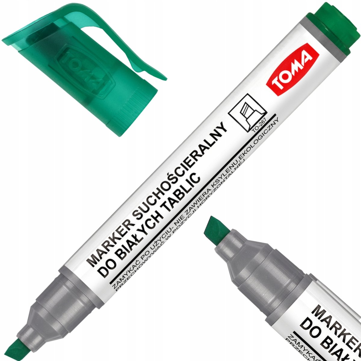 Toma TO-267 Vlakke Punt Marker Groen - Whiteboard Marker