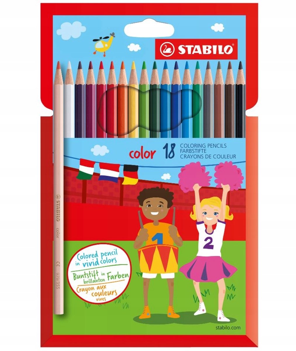 Stabilo Color Krijtjes Set - 18 Levendige Kleuren voor Kinderen