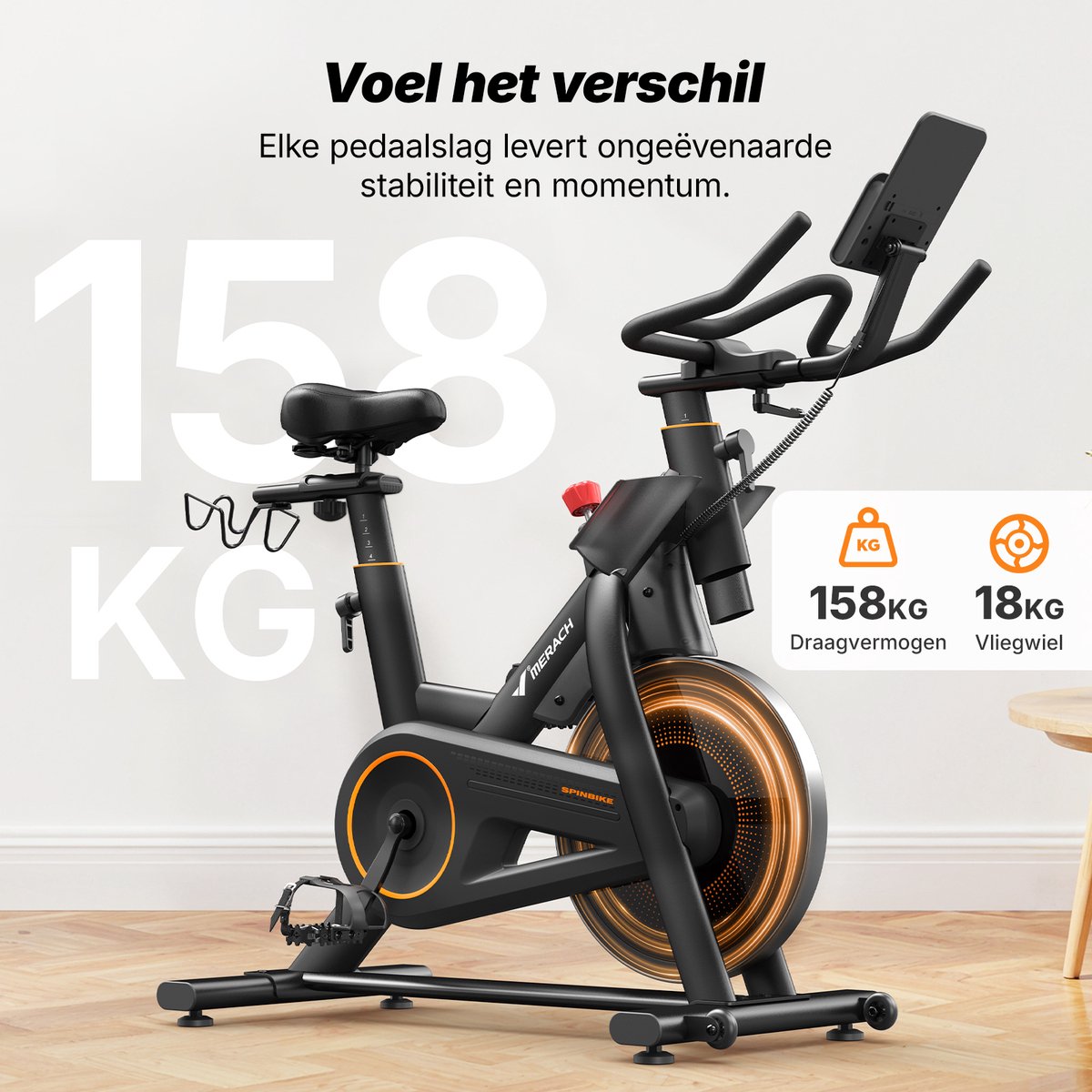 MERACH Hometrainer met Magnetische Weerstand en Bluetooth - afbeelding 2