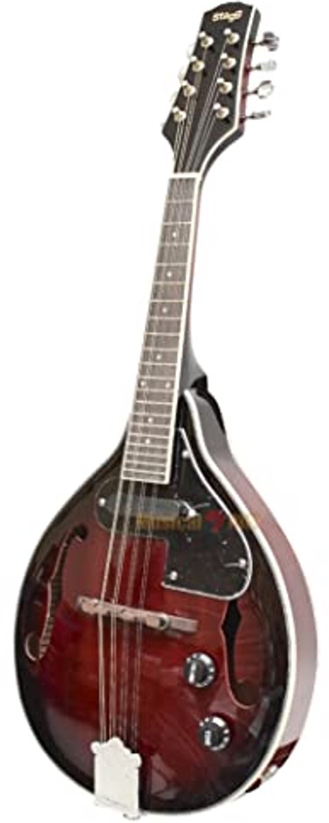 Bluegrass Mandolin Roodburst - Elektrische Akoestische Mandoline met Pickup